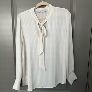 LOFT Long Sleeve Blouse with Neck and Sleeve details